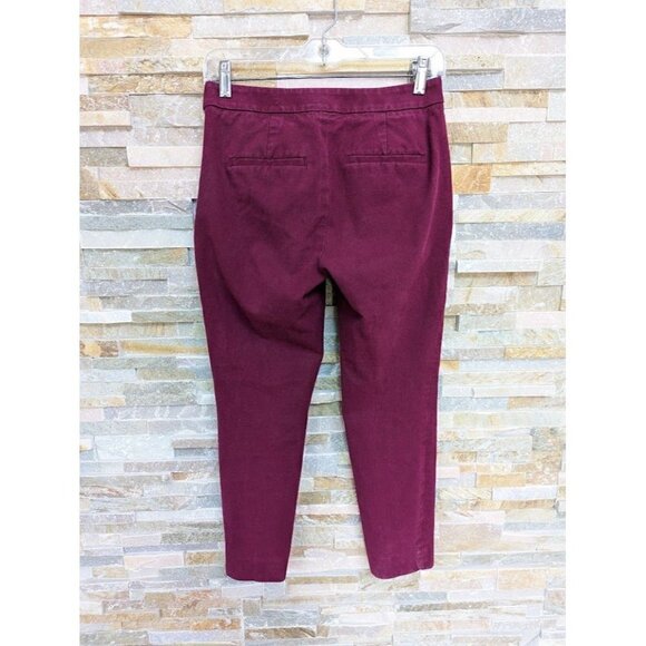 Banana Republic Women's Maroon Sloan Gold Button Pants Size 0 - Picture 2 of 6